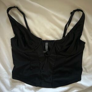 Black Silk Corset Top